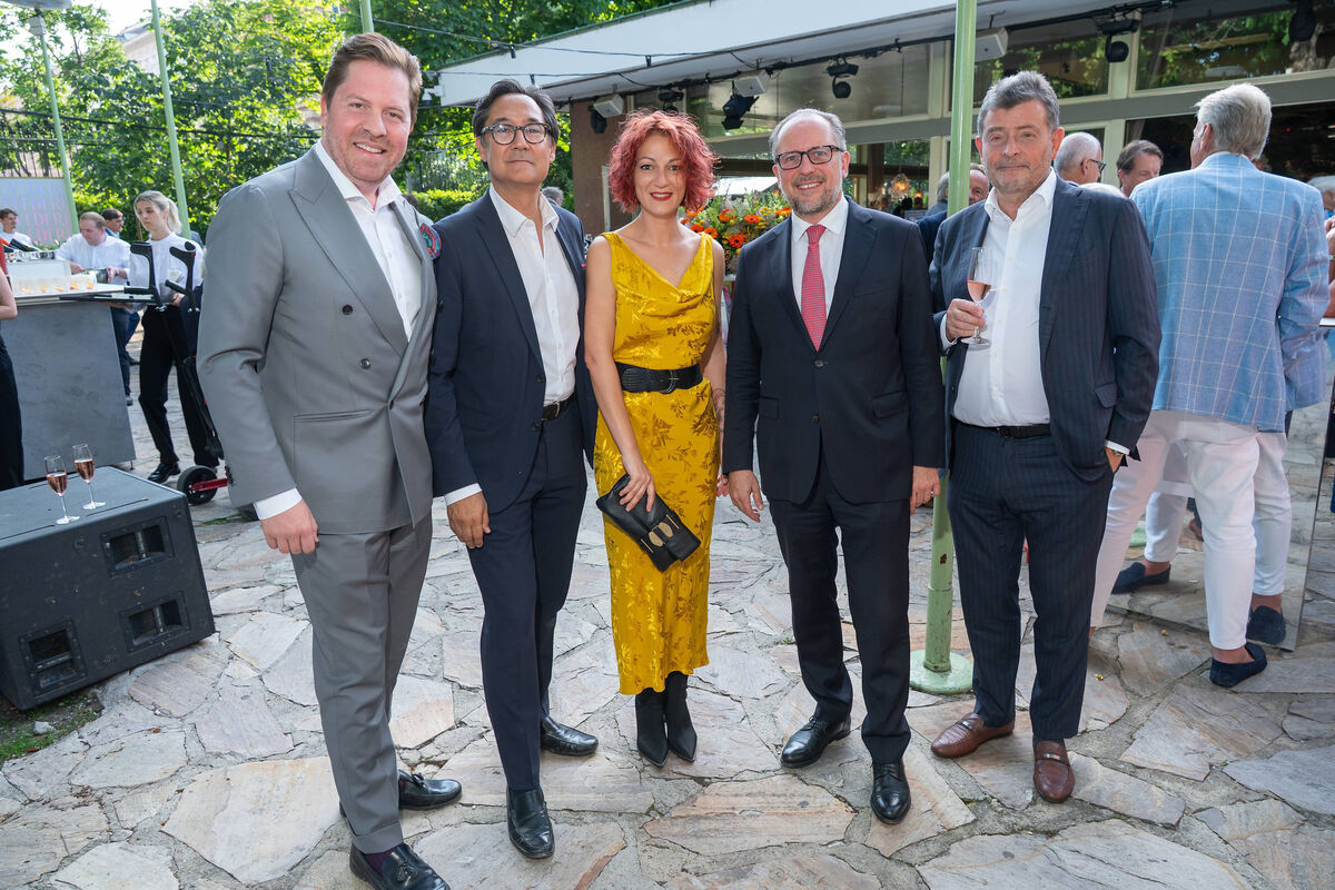 20250617 Künstlerfest v l Daniel Serafin Rico Gulda Maria Radutu Alexander Schallenberg Stefan Ottrubay 20250617 Künstlerfest v l Daniel Serafin Rico Gulda Maria Radutu Alexander Schallenberg Stefan Ottrubay